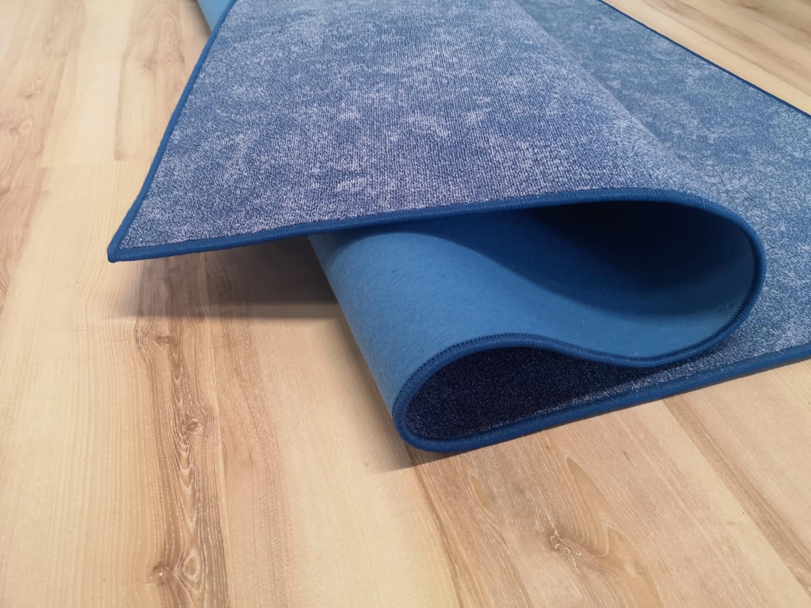 Teppich-Läufer auf Maß gekettelt Rügen blau